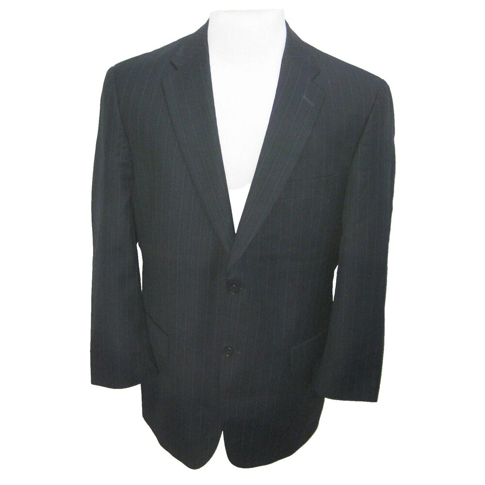 CLAIBORNE Men's (Size 42R) Navy Blue 2 Button Wool Sport Coat Blazer Suit Jacket